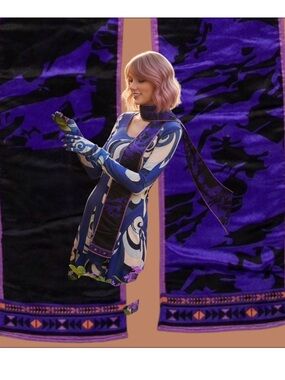 Emilio Pucci Purple and Black Silk Scarf
